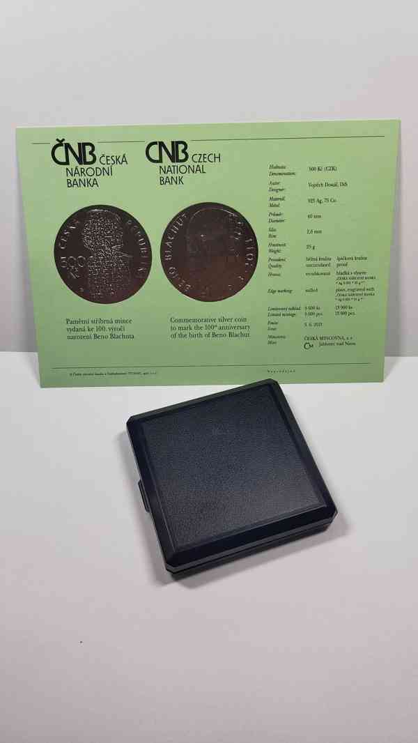 Stříbrná pamětní mince 500Kč 2013 Blachut PROOF - foto 4
