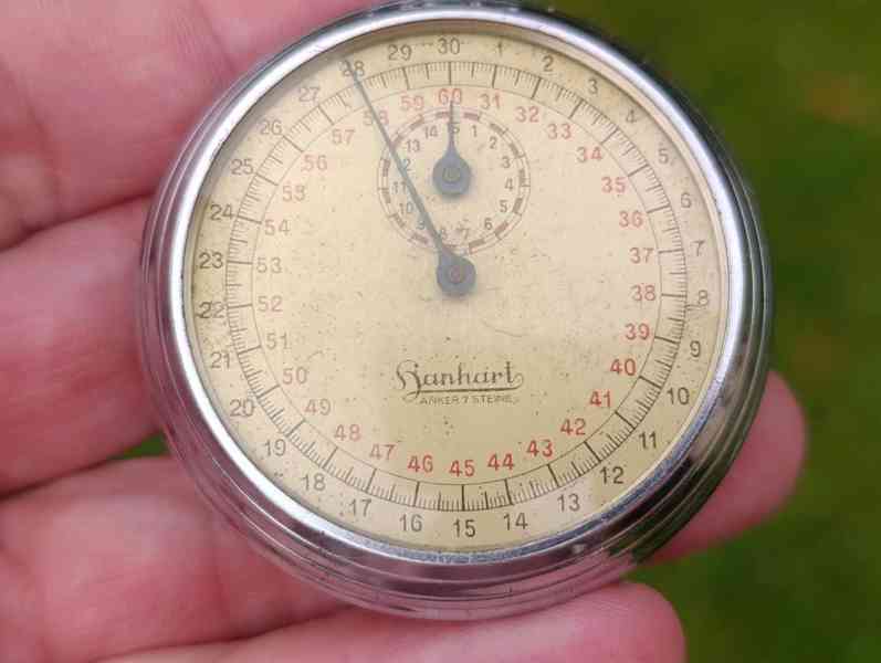 Starožitné mechanické stopky Hanhart 52 mm - foto 11