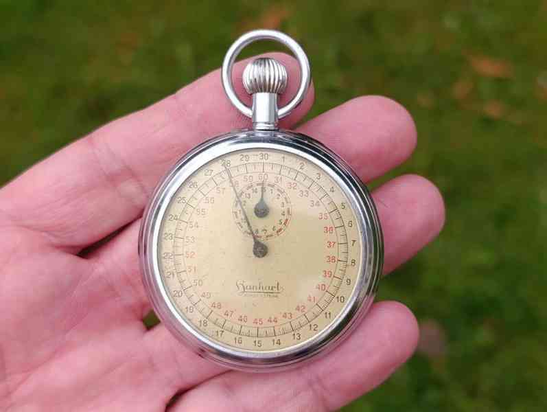Starožitné mechanické stopky Hanhart 52 mm - foto 3