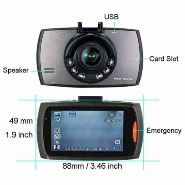 Záznamová kamera do auta Full HD 1080 nová - foto 2