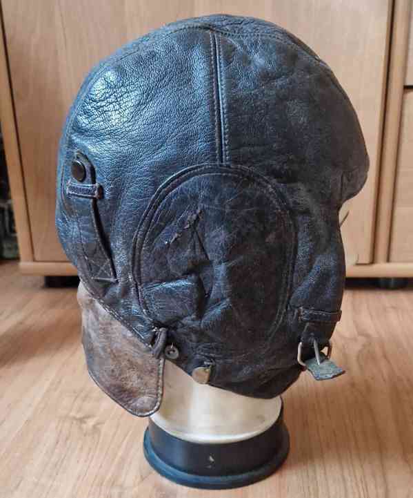 Kožená kukla německého pilota Luftwaffe - válečný kus - foto 2