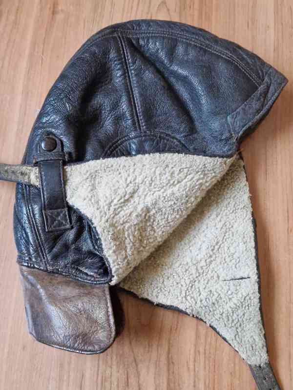 Kožená kukla německého pilota Luftwaffe - válečný kus - foto 4