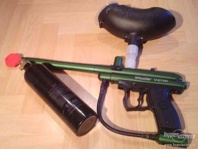 Painball zbraň Spyder Victor 07, maska, zásobník, CO2 láhev. - foto 1