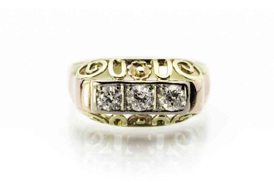 Zlatý prsten s diamanty - 0,6 ct, vel. 56 - foto 1
