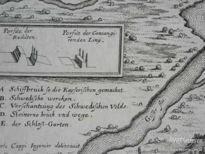 Brandýs nad Labem, rytina z roku 1650, originál - foto 5
