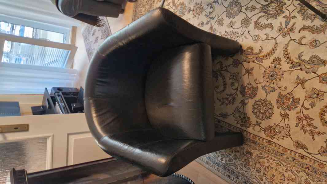 Křeslo kožené černé - foto 5