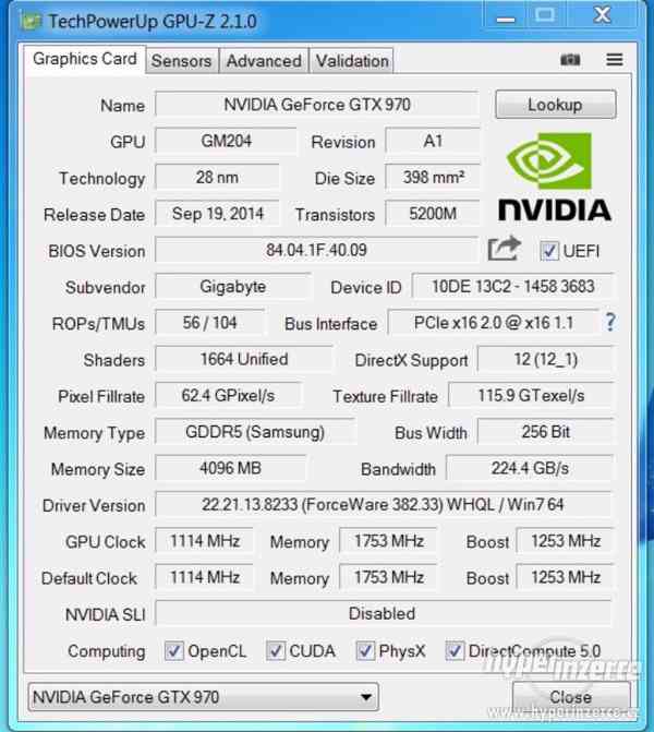 Herní PC i7 2600K, GTX970, SSD,HDD, 10GBRAM, legální Win7 - foto 10