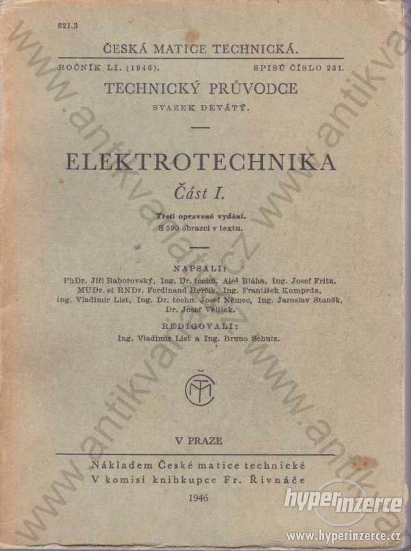 Elektrotechnika část I.  1946 - foto 1