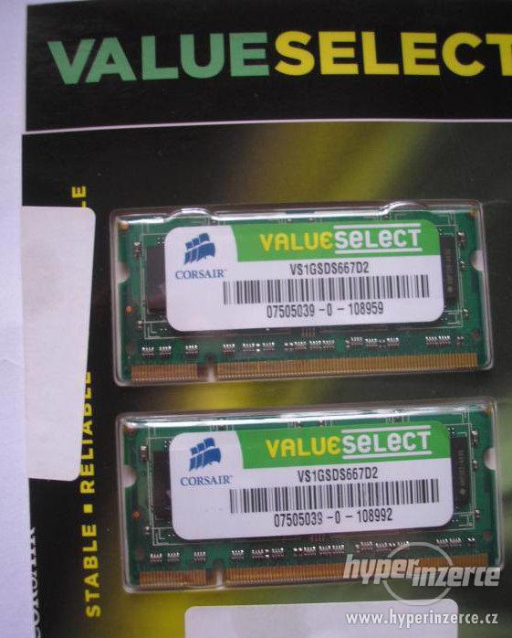 Pamět do notebooku Corsair DDR2 667MHz 2GB kit - foto 1