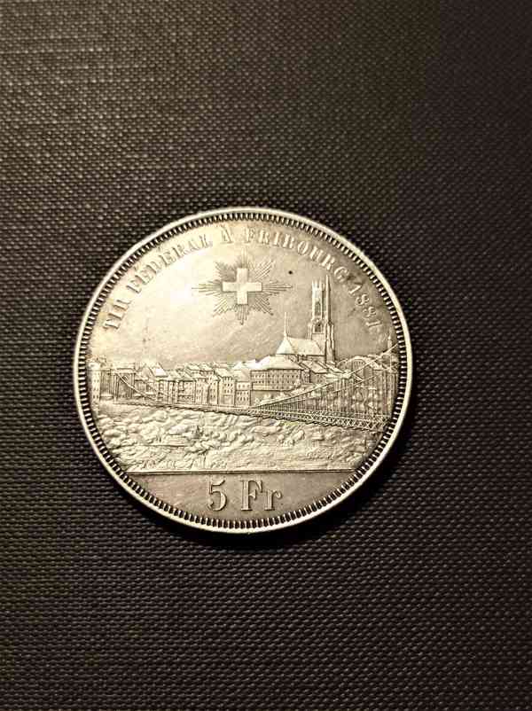 Střelecké mince - Švýcarsko 5 frank, zaručené originály!