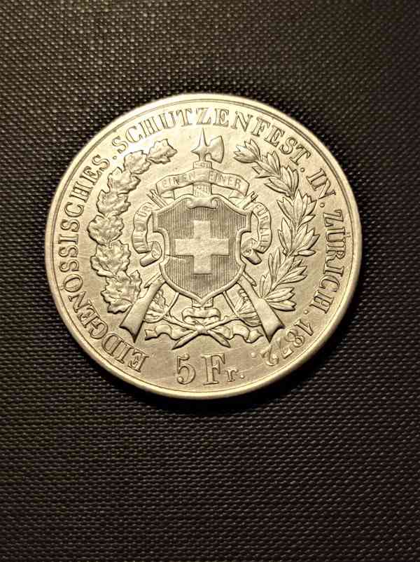 Střelecké mince - Švýcarsko 5 frank, zaručené originály! - foto 4