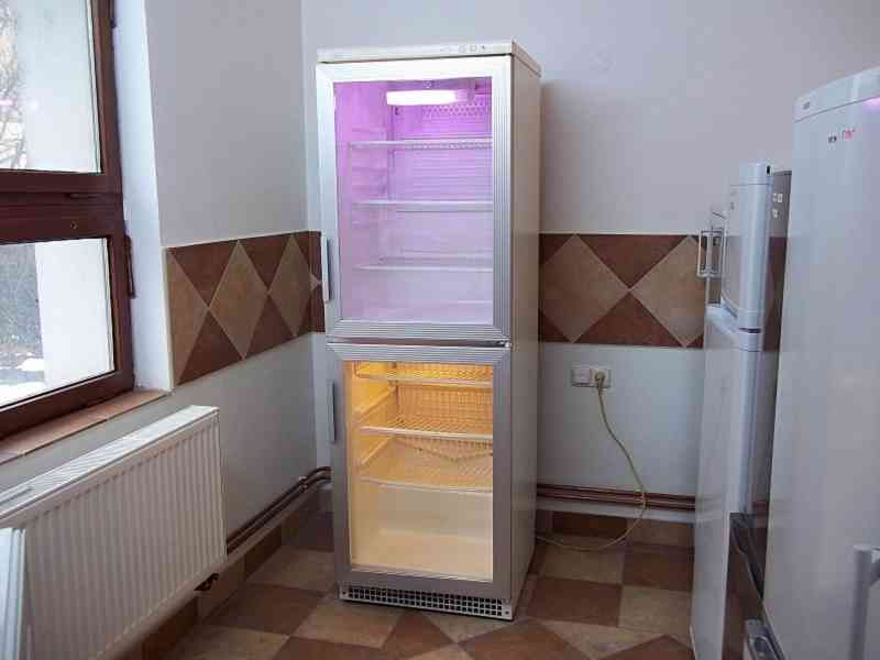  Prosklená lednice chladnice CALEX 2 kompresory dělená  - foto 1
