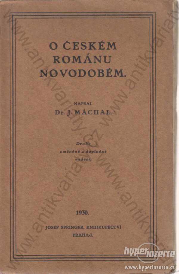 O českém románu novodobém J. Máchal 1930 - foto 1
