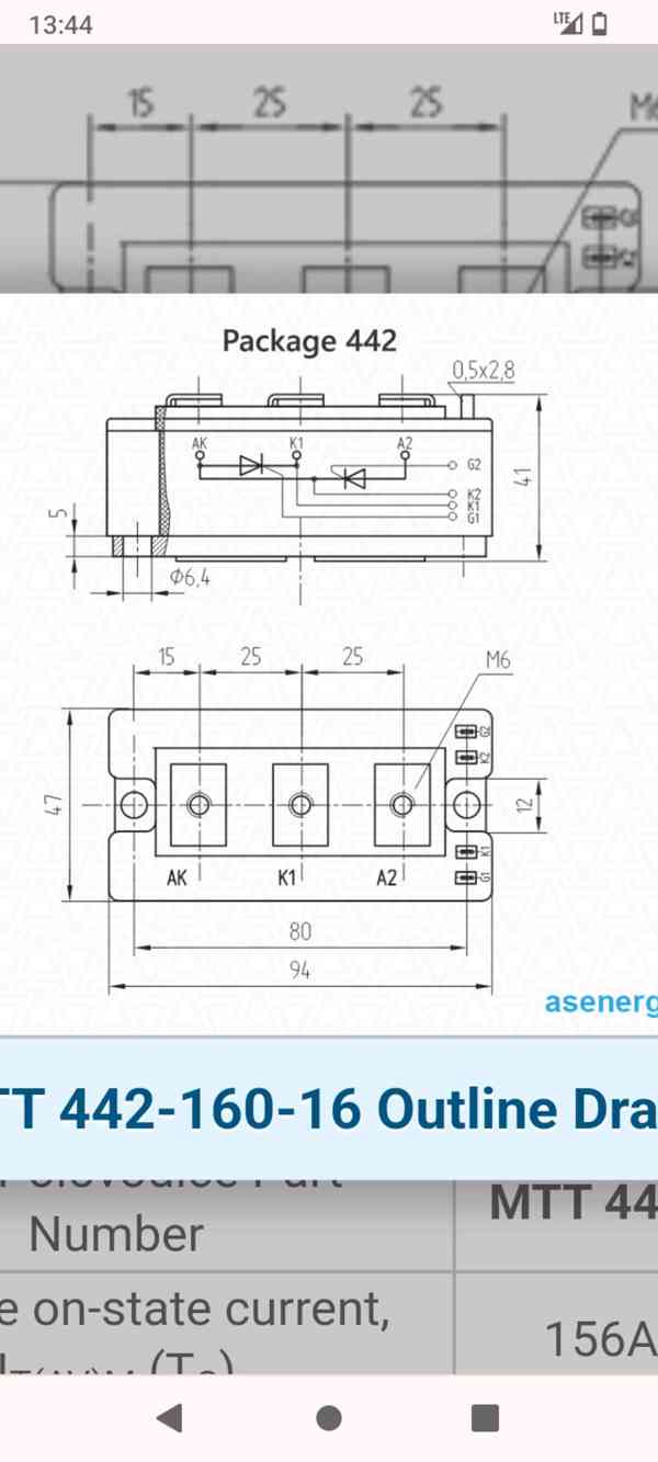 Tyristory MTT 442-160-12 LHO  160A - foto 4