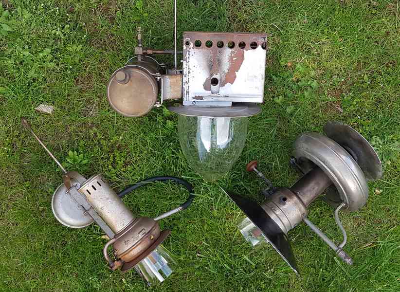 Staré tlakové benzínové lampy / lihové lucerny / petrolejky - foto 4