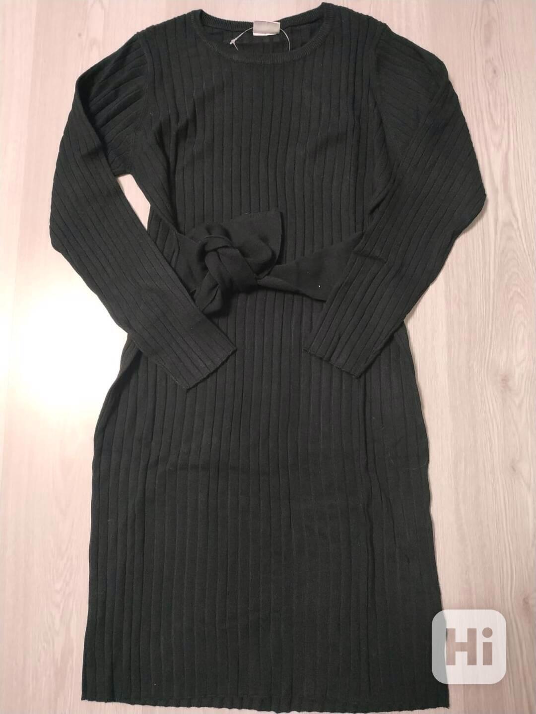 černé úpletové šaty Esmara Glamour s mašlí v pase - foto 1
