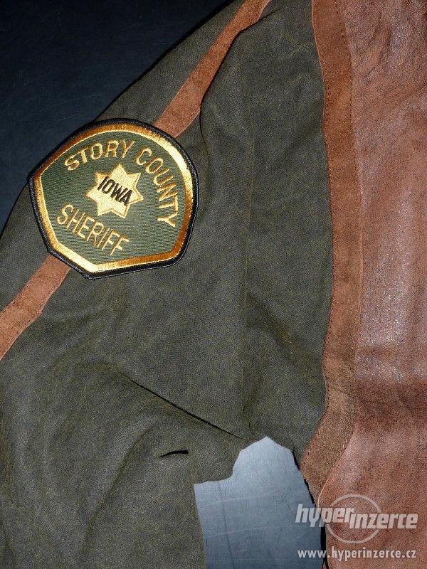 Kožená retro bunda Midway s nášivkou Iowa Sheriff - foto 2