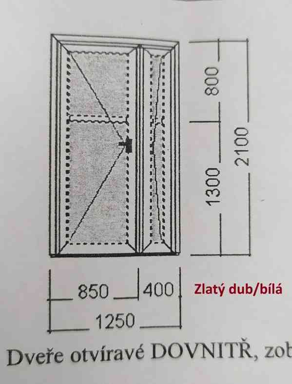 Dveře vchodové plastové Gealan výroba ČR 125x210cm 