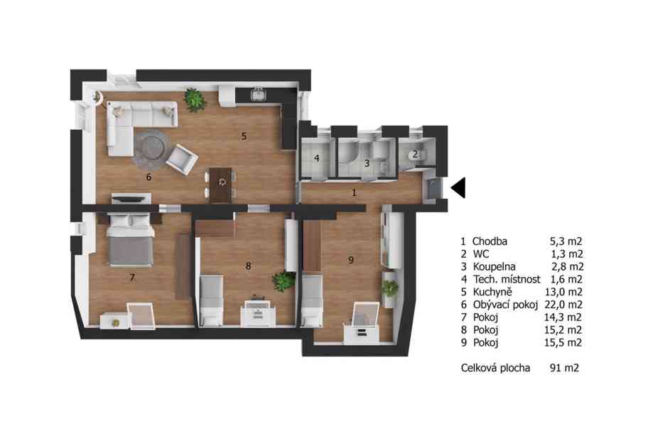Pronájem bytu 4+kk v osobním vlastnictví 91 m², Ostrava - foto 2