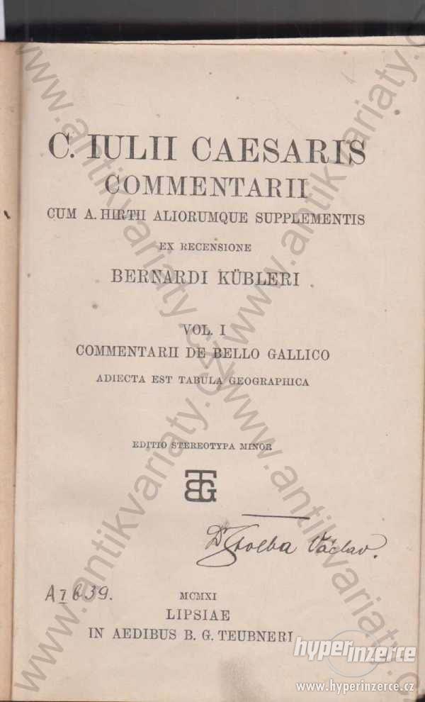 Commentarii C. Iulii Caesaris B. Kübleri - foto 1