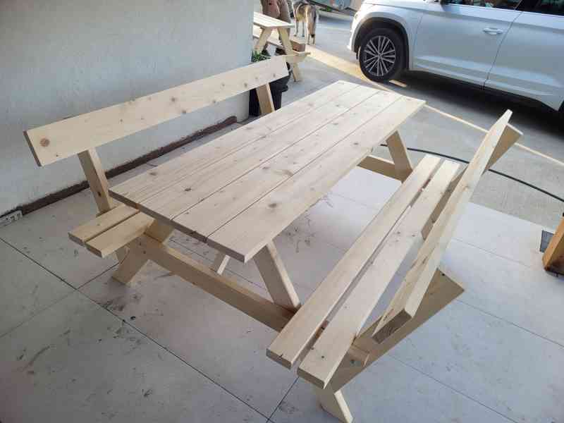 Pivní set, zahradní nábytek, stůl s lavicí do hospody, kempu - foto 5