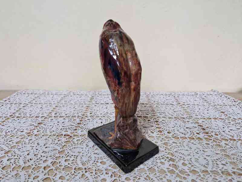 Krásná stará keramická plastika pták Marabu - foto 4