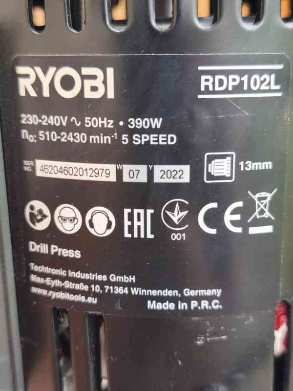 Prodám VĚTŠÍ Sloupovou vrtačku Ryobi RDP102L -390 W.  - foto 5