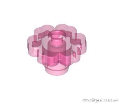 LEGO DÍLY kostka květina růžová transparentní (30657) - foto 1