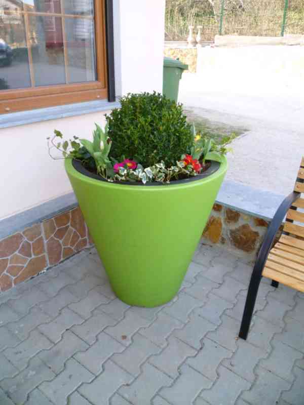 Samozavlažovací květináč zelený, výška 60 cm - foto 2