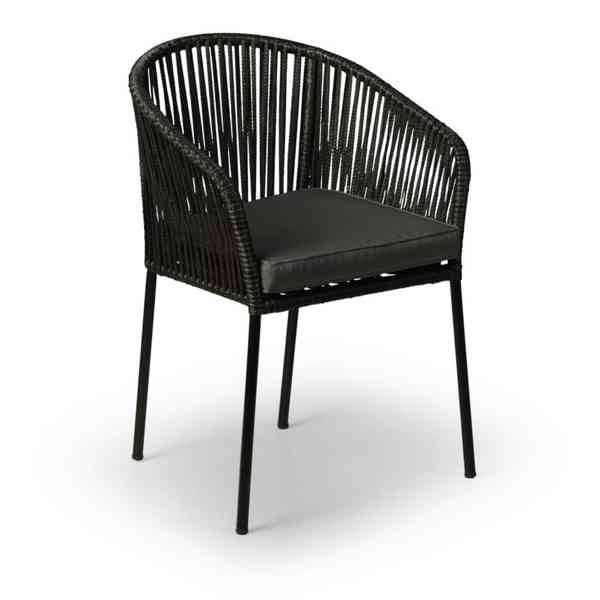 Černá zahradní židle Trapani - foto 1