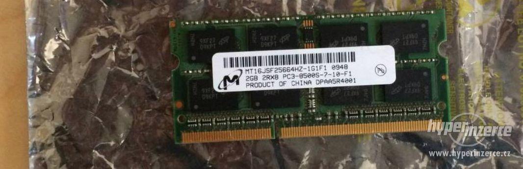 So-Dimm RAM DDR3 do notebooku - Micron 2GB a Samsung 1GB - foto 1