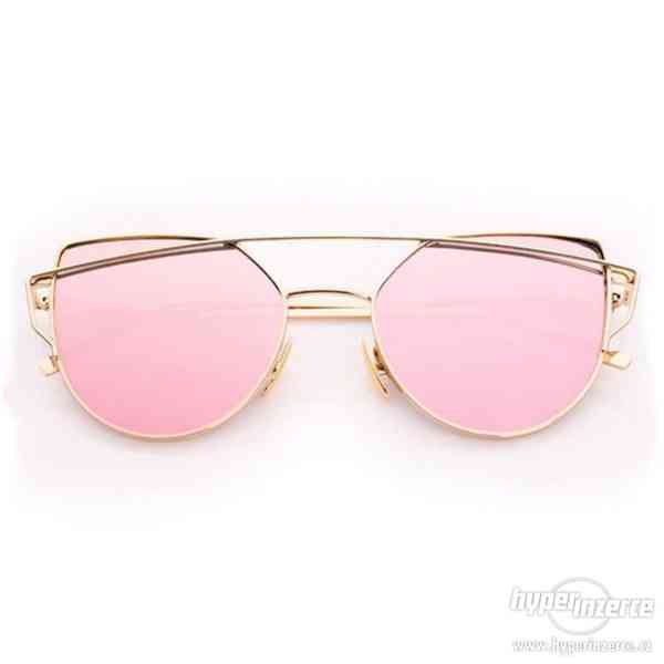 Sluneční Brýle Zrcadlové Glam Rock Růžove - foto 1