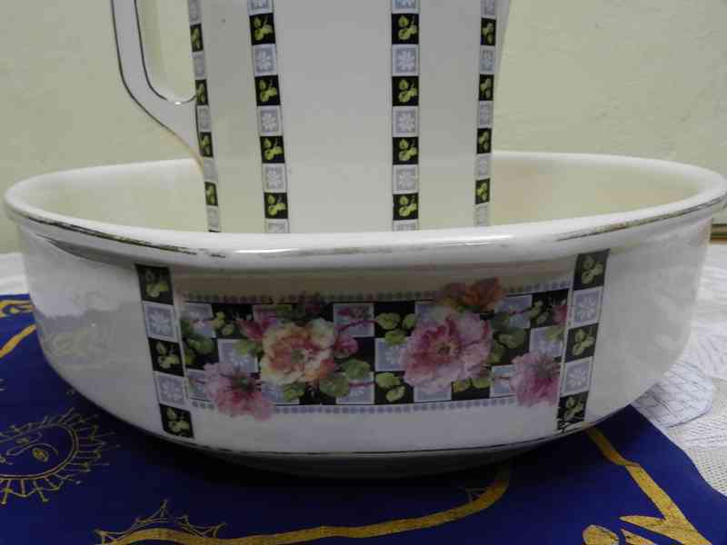 Krásná Art Deco mycí souprava Umyvadlo Džbán - foto 5