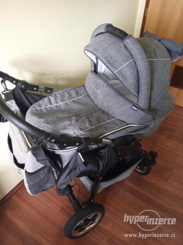 Dětský kočárek 3v1 Maked Lucky Len šedý - trojkombinace - foto 1