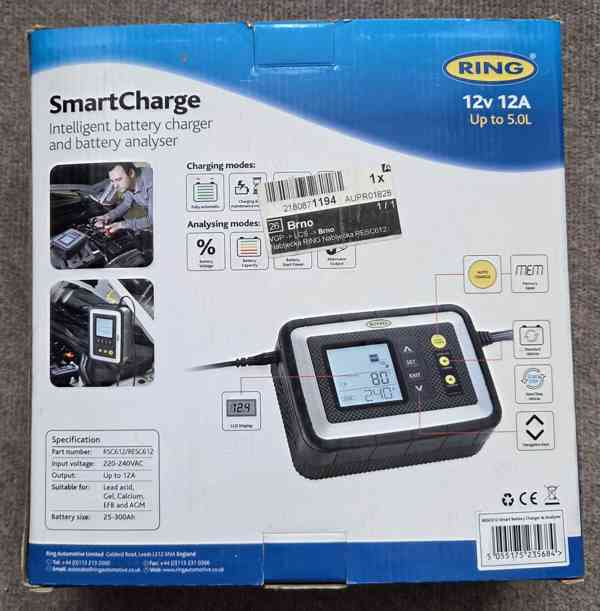 prodám autonabíječku RING RESC612 12V, 12A - foto 2