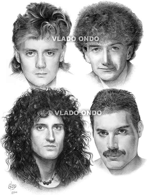 Freddie Mercury Queen - kreslený kalendář portréty - foto 5