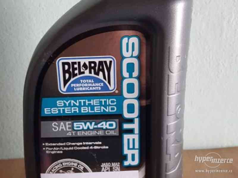 Prodám motorový olej Bel-Ray Scooter Synthetic Ester Blend 4 - foto 1
