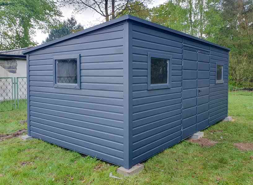 Zahradní domek 6x2,5m - dveře - 3x okno - Antracit - TS647 - foto 2