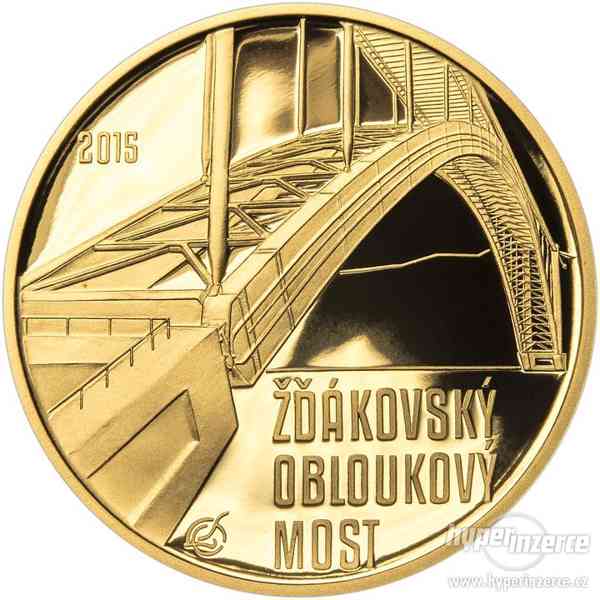 Au Pamětní mince 5000 Kč Žďákovský obloukový most PROOF - foto 2