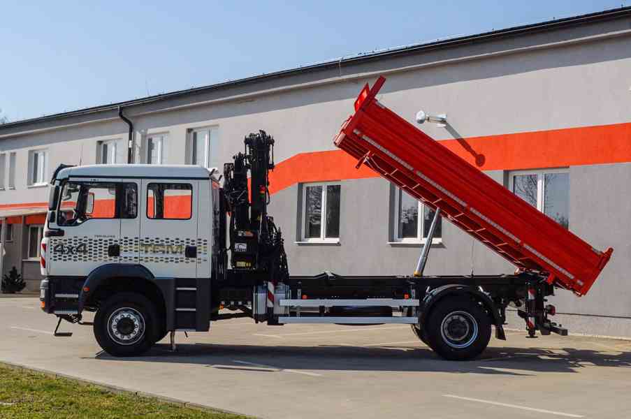 MAN TGM 18.240 4X4 TŘÍSTRANNÝ SKLÁPĚČ + HYDRAULICKÁ RUKA - foto 93