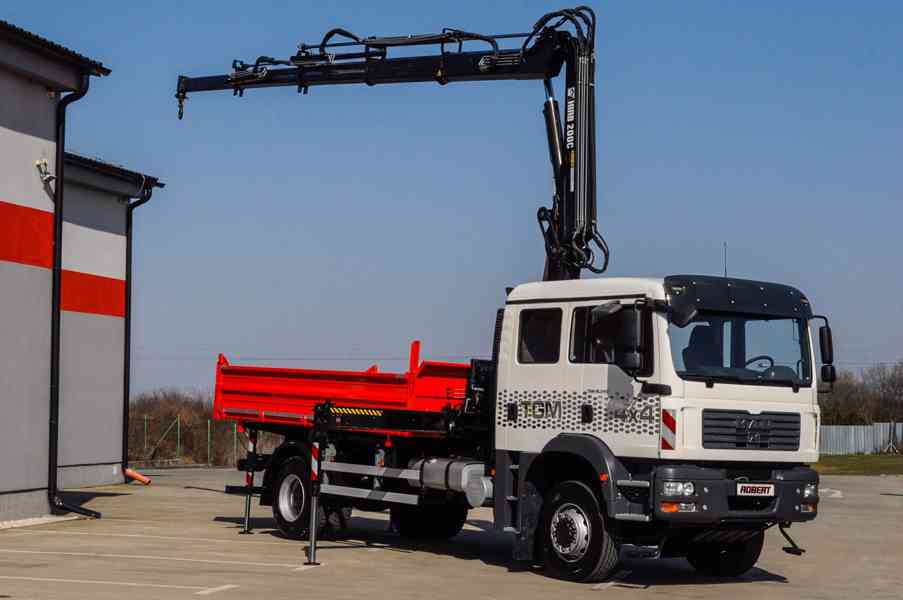 MAN TGM 18.240 4X4 TŘÍSTRANNÝ SKLÁPĚČ + HYDRAULICKÁ RUKA - foto 116