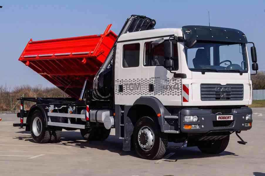 MAN TGM 18.240 4X4 TŘÍSTRANNÝ SKLÁPĚČ + HYDRAULICKÁ RUKA - foto 102