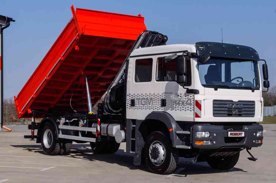MAN TGM 18.240 4X4 TŘÍSTRANNÝ SKLÁPĚČ + HYDRAULICKÁ RUKA - foto 91