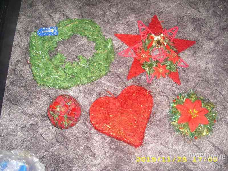 velká vánoční červená sada,baňky,dekorace,ozdoby - foto 5