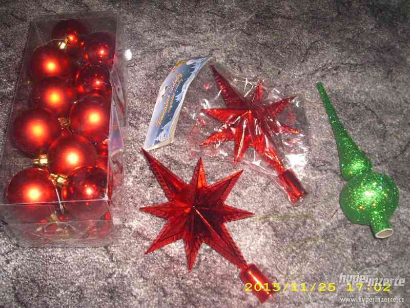 velká vánoční červená sada,baňky,dekorace,ozdoby - foto 7
