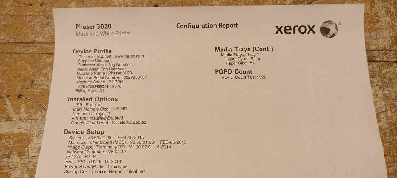 Xerox Phaser 3020 | WiFi | najeto 4500stran - foto 2