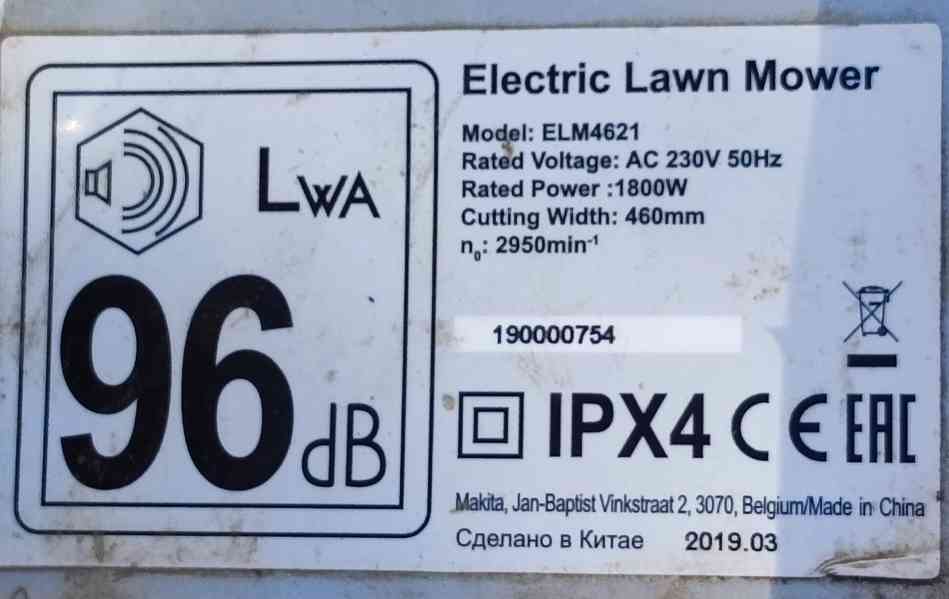 Elektrická sekačka MAKITA s pojezdem - foto 4