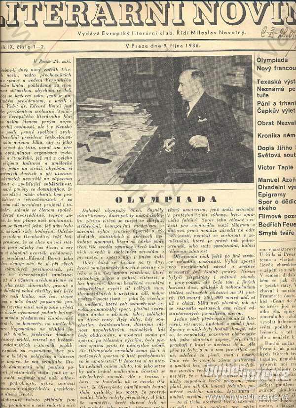 Literární noviny Ročník IX. 1936 - foto 1