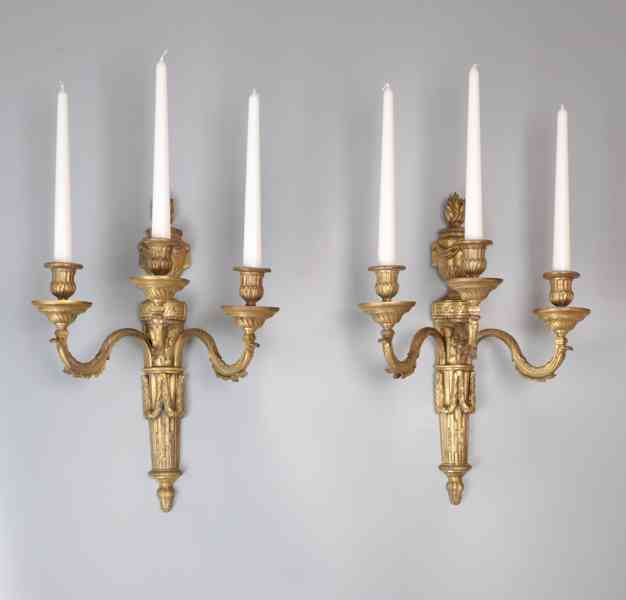 Párové neoklasicistní nástěnné svícny Mazarin - foto 8