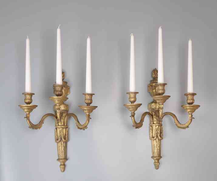 Párové neoklasicistní nástěnné svícny Mazarin - foto 1